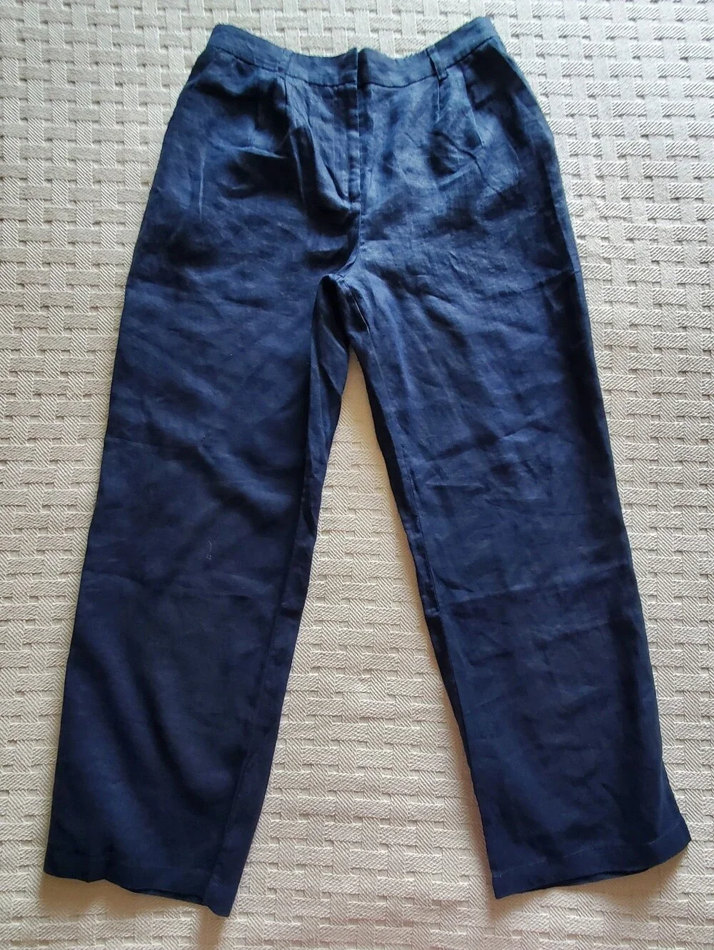 NWT Quince 100% European Linen Pleated Trouser Deep Navy